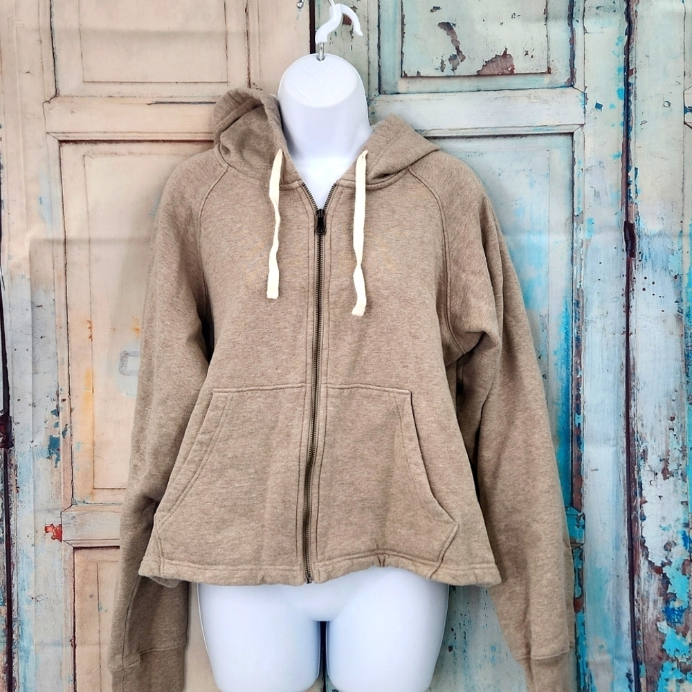 Girlfriend Collective 50/50 Cropped Zipped Hoodie